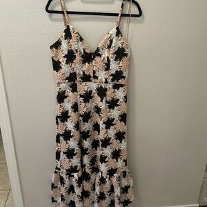 Dress the Population Black and Cream Floral Dress